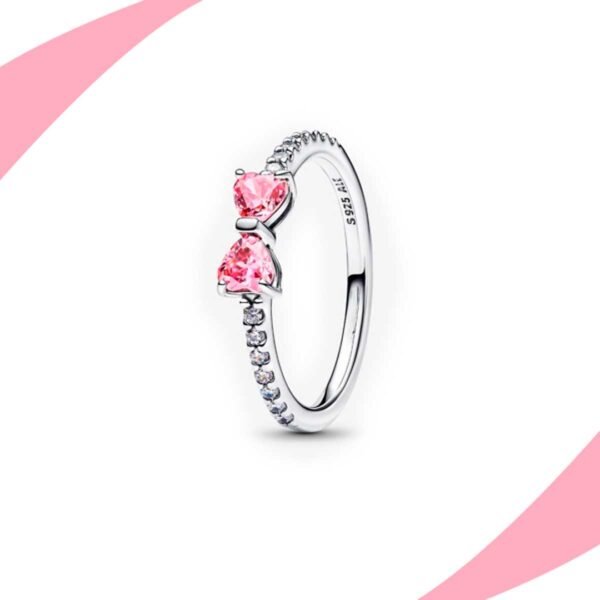 Anillo Moño Rosa Brillante