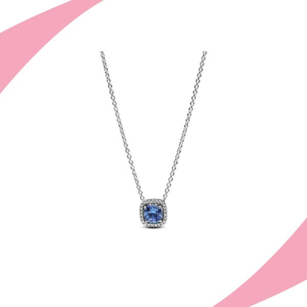 Collar Cuadrado Azul Brillante