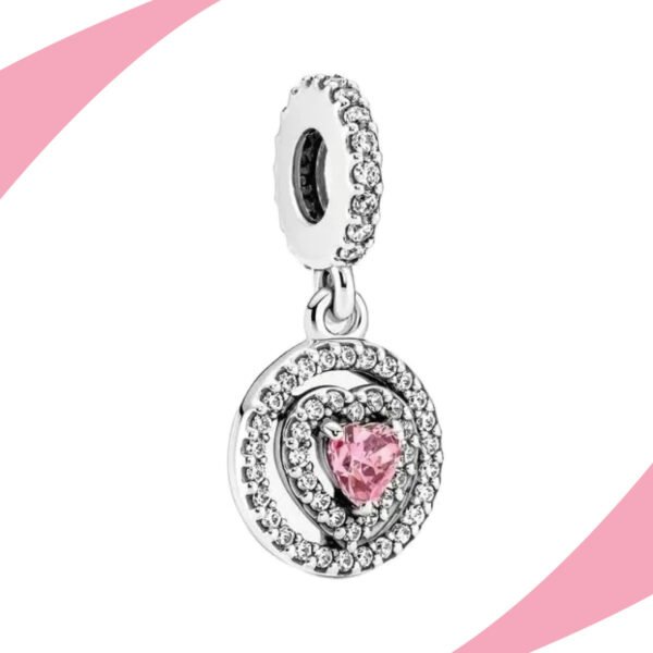 Charm Corazón Rosa en Relieve