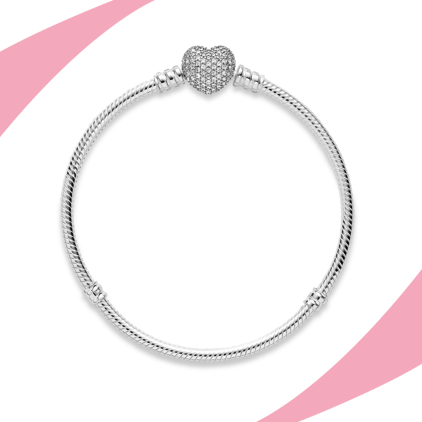 Pulsera Cadena de Serpiente y Corazón Plata