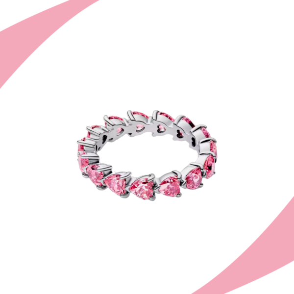 Anillo Corazones Rosas