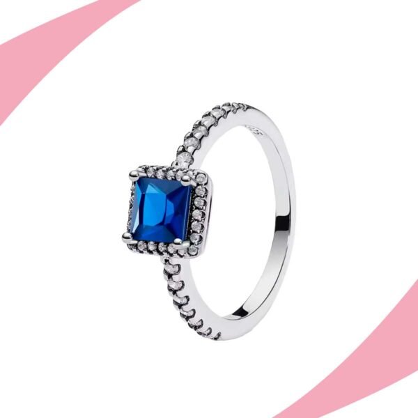 Anillo Diamante Azul Halo